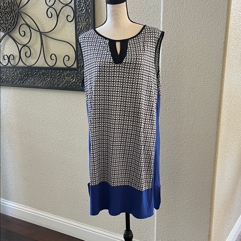 Perseption Concept Black And Blue Sleeveless Dress - image 1